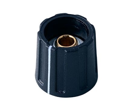 OKW 16mm Black Potentiometer Knob for 6mm Shaft Round Shaft, A2616040 [A2616040]; 283-2046