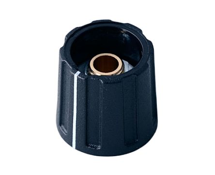 OKW 16mm Black Potentiometer Knob for 6mm Shaft Round Shaft, A2616630 [A2616630]; 283-2047