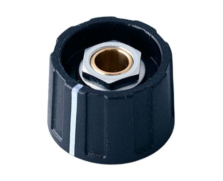 OKW 23mm Black Potentiometer Knob for 6mm Shaft Round Shaft, A2623060 [A2623060]; 283-2049