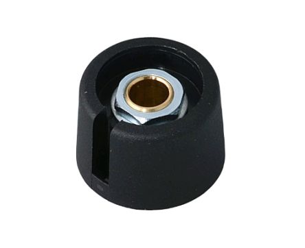 OKW 23mm Black Potentiometer Knob for 6.35mm Shaft Splined, A3023639 [A3023639]; 283-2051