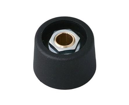 OKW 23mm Black Potentiometer Knob for 6mm Shaft Round Shaft, A3123069 [A3123069]; 283-2055