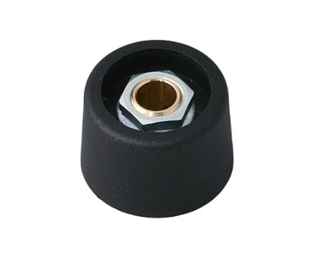 OKW 23mm Black Potentiometer Knob for 6.35mm Shaft Round Shaft, A3123639 [A3123639]; 283-2056