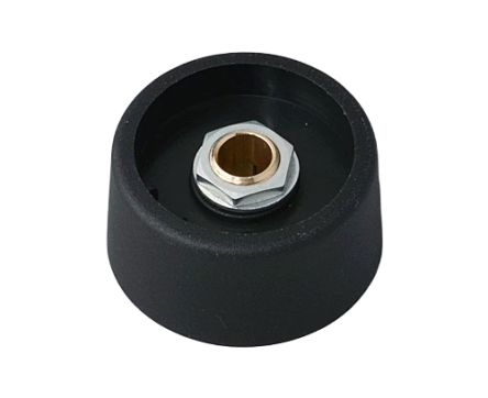 OKW 31mm Black Potentiometer Knob for 6.35mm Shaft Round Shaft, A3131639 [A3131639]; 283-2057
