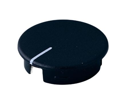 OKW Black Potentiometer Knob Round Shaft, A4120100 [A4120100]; 283-2066