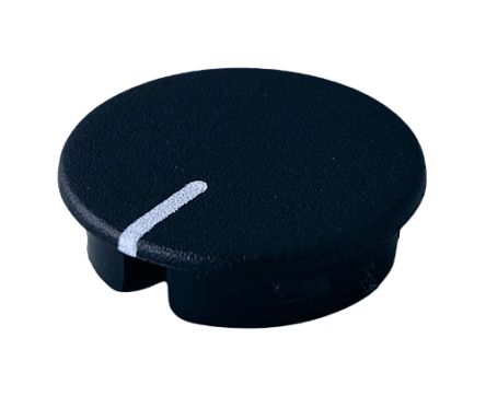 OKW Black Potentiometer Knob Round Shaft, A4123100 [A4123100]; 283-2068