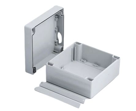 OKW C21 Series Grey ABS General Purpose Enclosure, IP66, Light Grey Lid, 90 x 160 x 160mm [C2116161]; 283-2149