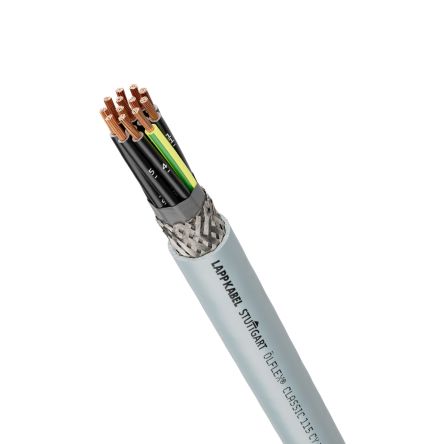 Lapp 11368 Control Cable, 7 Cores, 1 mm², Screened, 100m, Grey PVC Sheath, 17 AWG [1136857]; 283-2172