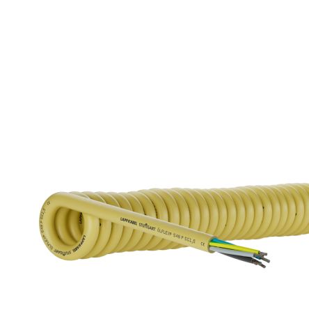 Lapp 73220 Control Cable, 7 Cores, 1 mm², Unscreened, 100m, Yellow Polyurethane Sheath, 17 AWG [73220141]; 283-2222