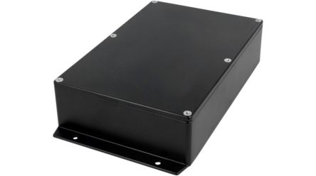 RND RND 455 Series Black Aluminium Alloy Enclosure, IP65, Flanged, Black Lid, 222 x 146 x 55mm [RND 455-00435]; 283-2951