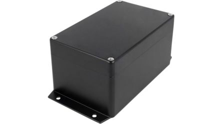 RND RND 455 Series Black Aluminium Alloy Enclosure, IP65, Flanged, Black Lid, 160 x 100 x 81mm [RND 455-00440]; 283-2955