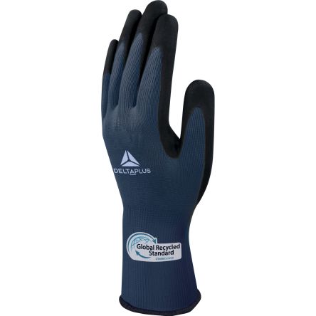 Delta Plus VV733GREEN Blue Polyester Abrasion Resistant, Cut Resistant, Tear Resistant Gloves, Size 10, Latex Foam [VV733GREEN10]; 283-4832