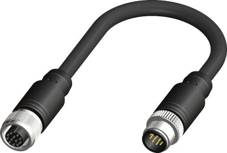 RS PRO Straight Female 12 way M12 to Straight Male 12 way M12 Actuator/Sensor Cable, 5m [0]; 283-4953