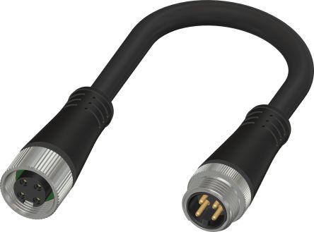 RS PRO Straight Female 4 way 7/8 in Circular to Straight Male 4 way 7/8 in Circular Actuator/Sensor Cable, 5m [0]; 283-4976