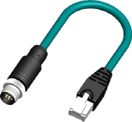 RS PRO Straight Male 8 way M12 to Straight Male 8 way M12 Actuator/Sensor Cable, 3m [0]; 283-4987