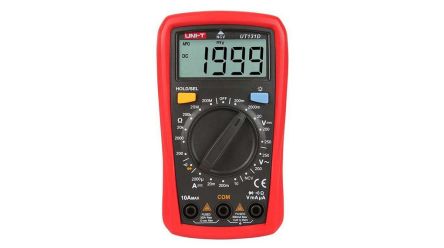 UNI-T UT131D Handheld LCD Digital Multimeter, 10A dc Max, 250V ac Max [UT131D]; 283-6152