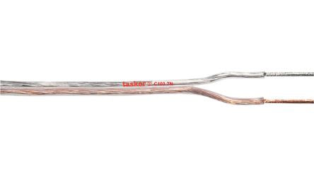 Tasker 2 Core Speaker Cable, 2 x 0.22 mm² CSA, 1.80 x 3.70mm od, 100m, Transparent [C103TN]; 283-6782