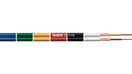 Tasker 2 Core Microphone, 2 x 0.14 mm² CSA, 1.4mm od, 100m, Black [C118 - BLACK]; 283-6783