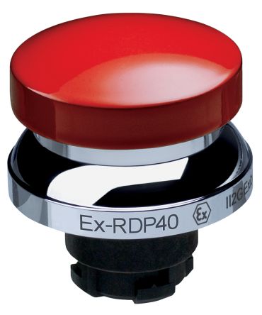 Schmersal EX-RDP Series Red Momentary Push Button Head, 22.3mm Cutout, IECEx [EX-RDP40RT]; 283-8248