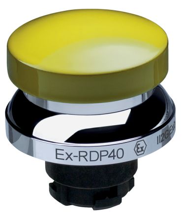 Schmersal EX-RDP Series Yellow Momentary Push Button Head, 22.3mm Cutout, IECEx [EX-RDP40GB]; 283-8250