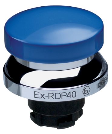 Schmersal EX-RDP Series Blue Momentary Push Button Head, 22.3mm Cutout, IECEx [EX-RDP40BL]; 283-8252