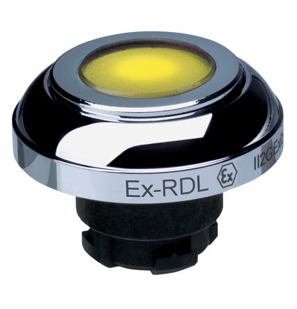 Schmersal EX-RDL Series Yellow Illuminated Momentary Push Button Head, 22.3mm Cutout, IECEx [EX-RDLGB]; 283-8263