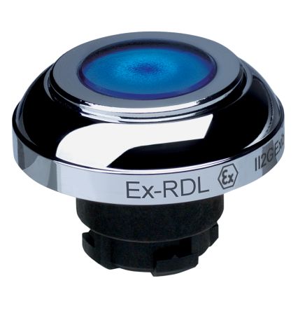 Schmersal EX-RDL Series Blue Illuminated Momentary Push Button Head, 22.3mm Cutout, IECEx [EX-RDLBL]; 283-8267
