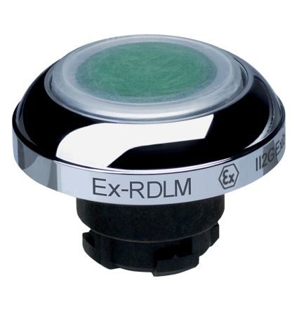 Schmersal EX-RDL Series Green Illuminated Momentary Push Button Head, 22.3mm Cutout, IECEx [EX-RDLMGN]; 283-8270