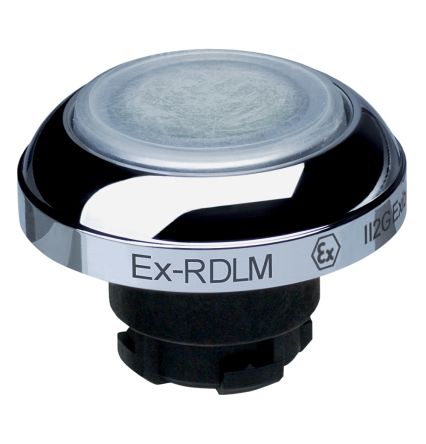 Schmersal EX-RDL Series White Illuminated Momentary Push Button Head, 22.3mm Cutout, IECEx [EX-RDLMWS]; 283-8271