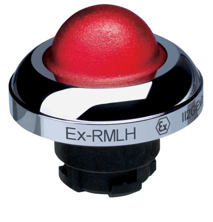 Schmersal EX-RMLH Series Red Illuminated Momentary Push Button Head, 22.3mm Cutout, IECEx [EX-RMLHRT]; 283-8273