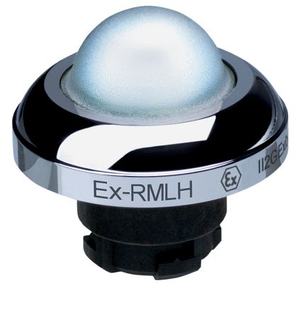 Schmersal EX-RMLH Series White Illuminated Momentary Push Button Head, 22.3mm Cutout, IECEx [EX-RMLHWS]; 283-8275