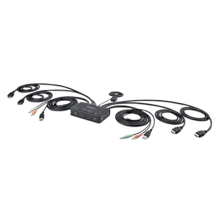 StarTech.com 2 Port Dual Monitor USB HDMI KVM Switch, 3.5 mm Stereo 4096 x 2160 Maximum Resolution [C2-DH46-UA2-CBL-KVM]; 283-8310