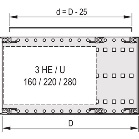 nVent SCHROFF EuropacPRO Series Cover Plate for Use with Horizontal Rails, 1 Piece(s), 235 x 426.72mm [24560-052]; 283-8366