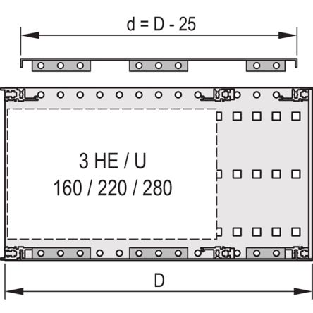 nVent SCHROFF EuropacPRO Series Cover Plate for Use with Horizontal Rails, Side Panels, 1 Piece(s), 175 x 426.72mm [24560-078]; 283-8369