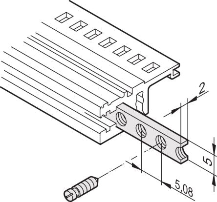 nVent SCHROFF Guide Rail Horizontal Rail for Use with Cases, Subracks [34565-196]; 283-9213