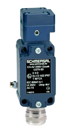 Schmersal IECEx EX-AZ 350 Safety Interlock Switch, 2NC/1NO, Die Cast Alloy [EX-AZ3350-12ZUEK-U270-3D]; 284-0215