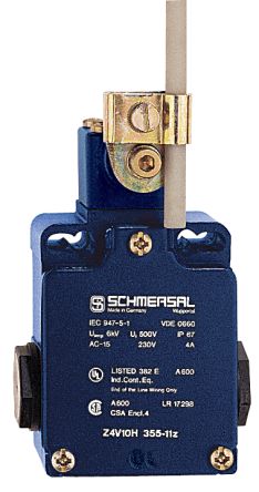Schmersal EX-Z Series Rod Safety Interlock Switch, 2NC, IP67, Die Cast Alloy Housing, 230V ac ac Max, 4A Max [EX-Z4V10H 355-02Z-3G/D]; 284-0246