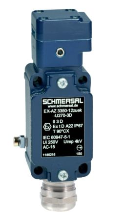 Schmersal IECEx EX-AZ 3350 Safety Interlock Switch, 2NC/1NO, Die Cast Alloy [EX-AZ 3350-12ZUEK-3D]; 284-0334