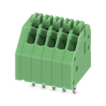 Phoenix Contact PTSA Series PCB Terminal Block, 5-Contact, 2.5mm Pitch, PCB Mount, 1-Row, Push In Termination [1989777]; 284-0659