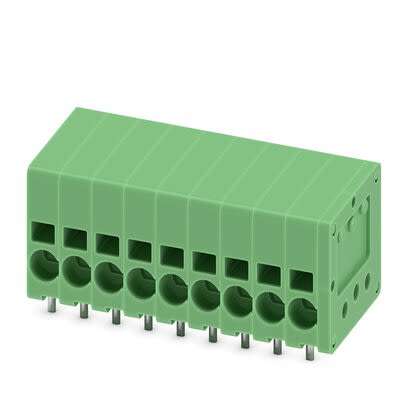 Phoenix Contact SPT Series PCB Terminal Block, 9-Contact, 3.5mm Pitch, PCB Mount, 1-Row, Push In Termination [1990805]; 284-0671