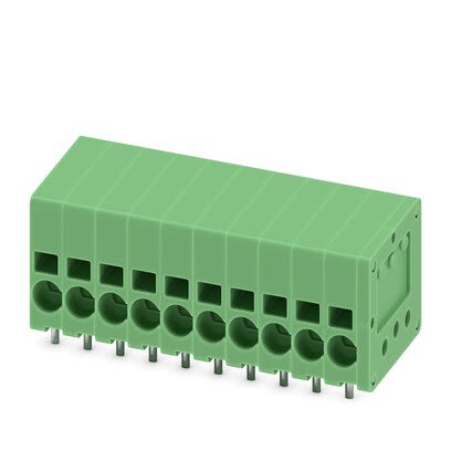 Phoenix Contact SPT Series PCB Terminal Block, 10-Contact, 3.5mm Pitch, PCB Mount, 1-Row, Push In Termination [1990818]; 284-0672