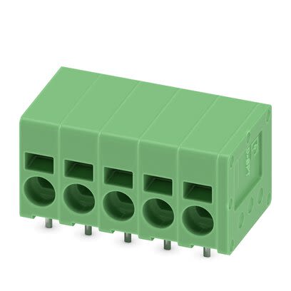 Phoenix Contact SPT Series PCB Terminal Block, 5-Contact, 5mm Pitch, PCB Mount, 1-Row, Push In Termination [1991008]; 284-0676