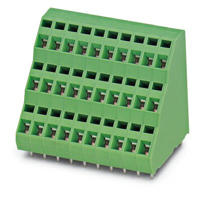 Phoenix Contact ZFK3DSA Series PCB Terminal Block, 48-Contact, 5.08mm Pitch, PCB Mount, 3-Row, Spring Cage Termination [1991684]; 284-0681