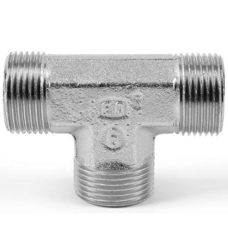 Parker Hydraulic Union Tee Compression Tube Fitting 24° Cone Male to 24° Cone Male, T38SCFX [T38SCFX]; 284-1717