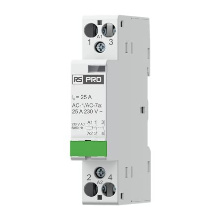 RS PRO Installation Contactor, 230 V ac Coil, 2-Pole, 25 A, 2NO [0]; 284-2347
