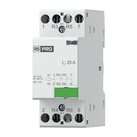 RS PRO Installation Contactor, 4-Pole, 25 A, 2NO/2NC [0]; 284-2354