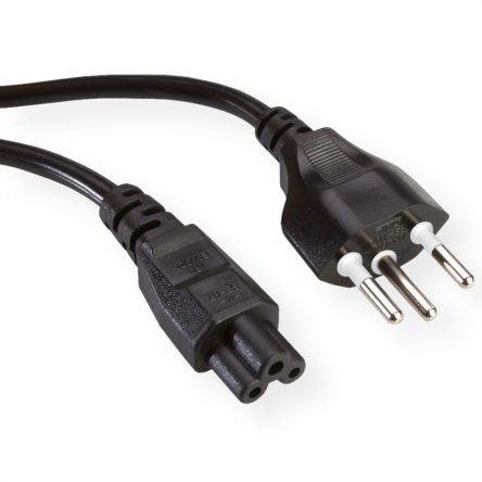 Roline Straight CH Type J (T12) Plug Plug to Straight IEC C5 Socket Power Cord, 1.8m [19.07.2097]; 284-2703