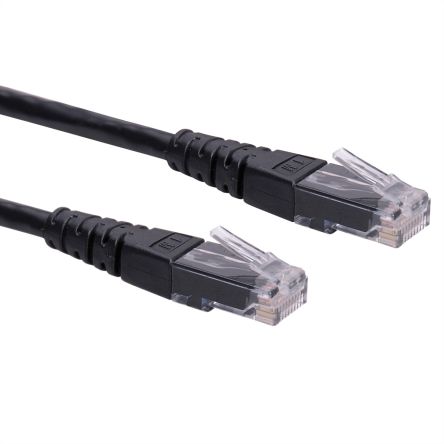 Roline21.15, 2m Cat6, Black RJ45 to Male RJ45 Male, U/UTP Unshielded, Terminated PVC Sheath [21.15.1545]; 284-2705