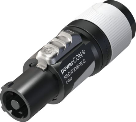 Neutrik, NAC3FXX IP20 Black Cable 2 + PE Industrial Power Socket, Rated At 20A, 127 VAC [NAC3FXXB-W-S-D]; 284-3425