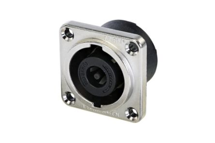 Neutrik, NL8MPRXX Black Panel Mount Industrial Power Socket, Rated At 30A, 250 V ac [NL8MPRXX]; 284-3479