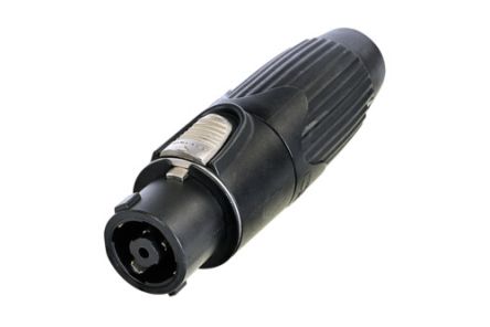 Neutrik, NLT8FXX IP50 Black Solder Mount Industrial Power Socket, Rated At 30A, 250 V ac [NLT8FXX-BAG]; 284-3481